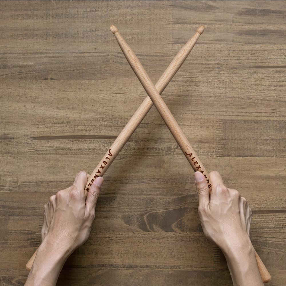 Custom Engraved Drumsticks for Drummer - J K Kreation