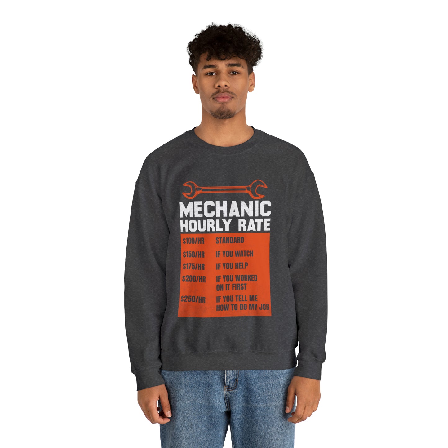 Mechanic Hourly Rates Unisex Heavy Blend™ Crewneck Sweatshirt - J K Kreation