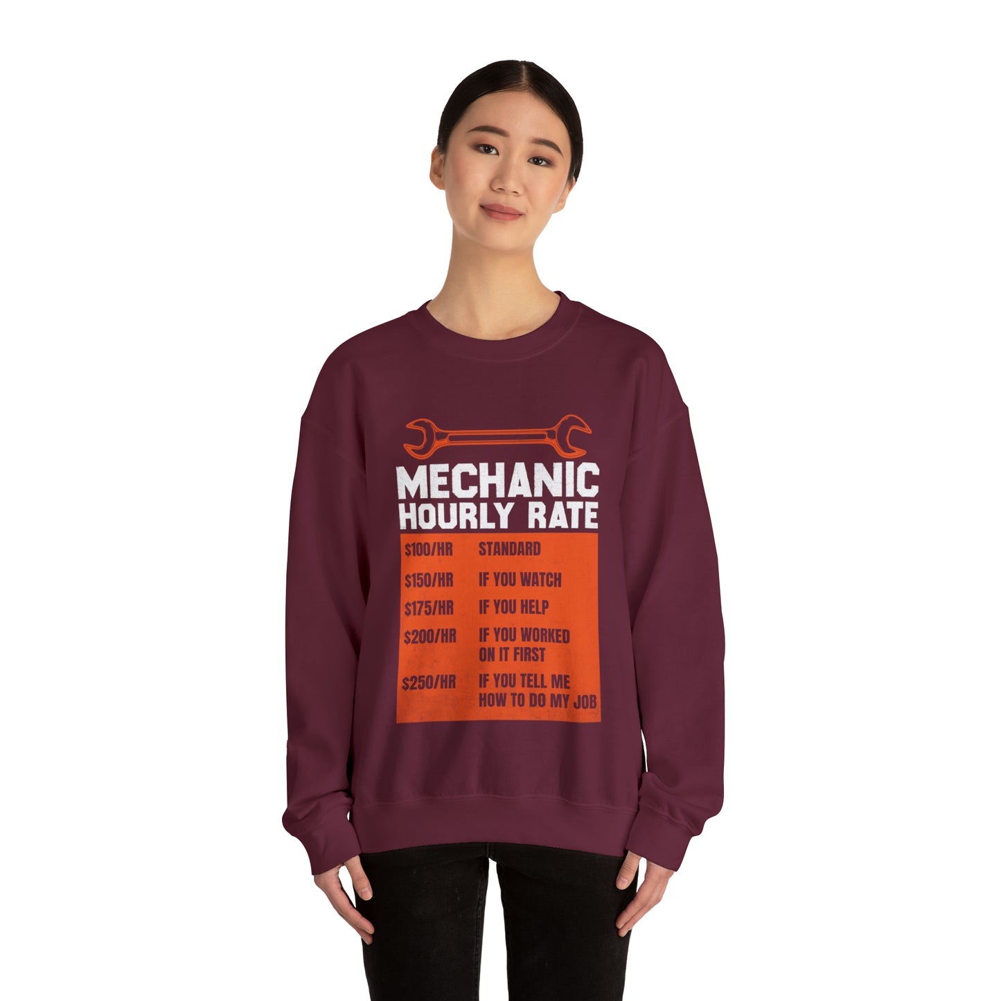 Mechanic Hourly Rates Unisex Heavy Blend™ Crewneck Sweatshirt - J K Kreation