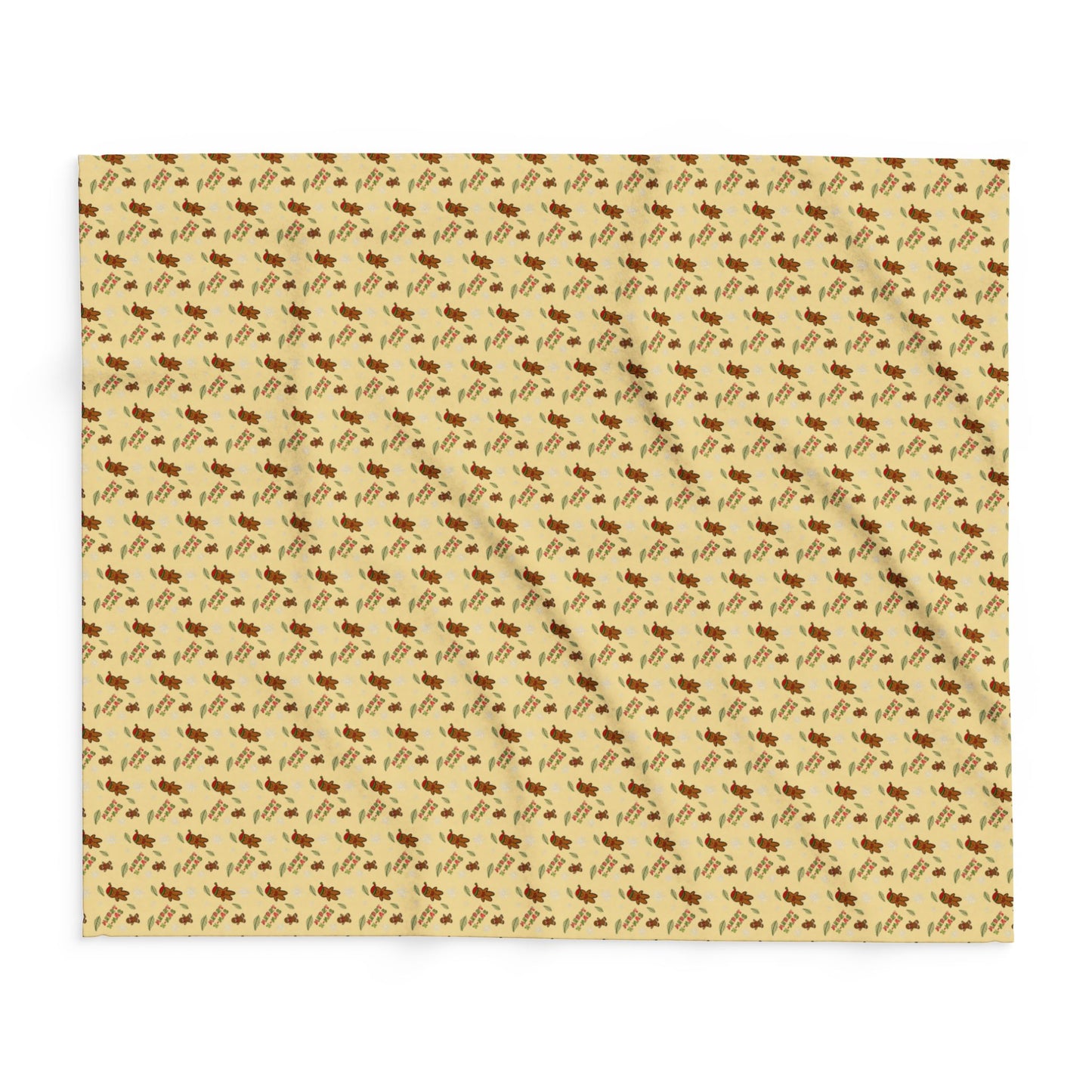 Gingerbread Christmas Holiday Gift Fleece Blanket - J K Kreation