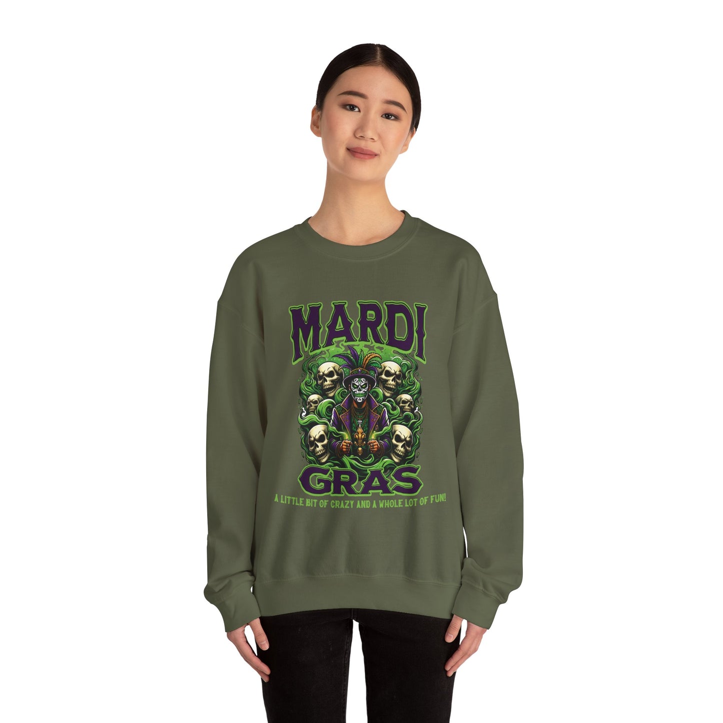 Mardi Gras Voodoo Magic Sweatshirt - SCARY, Fun, Warm, Cozy - New Orleans Party Apparel, Heavy Blend Crewneck, Unisex Pullover
