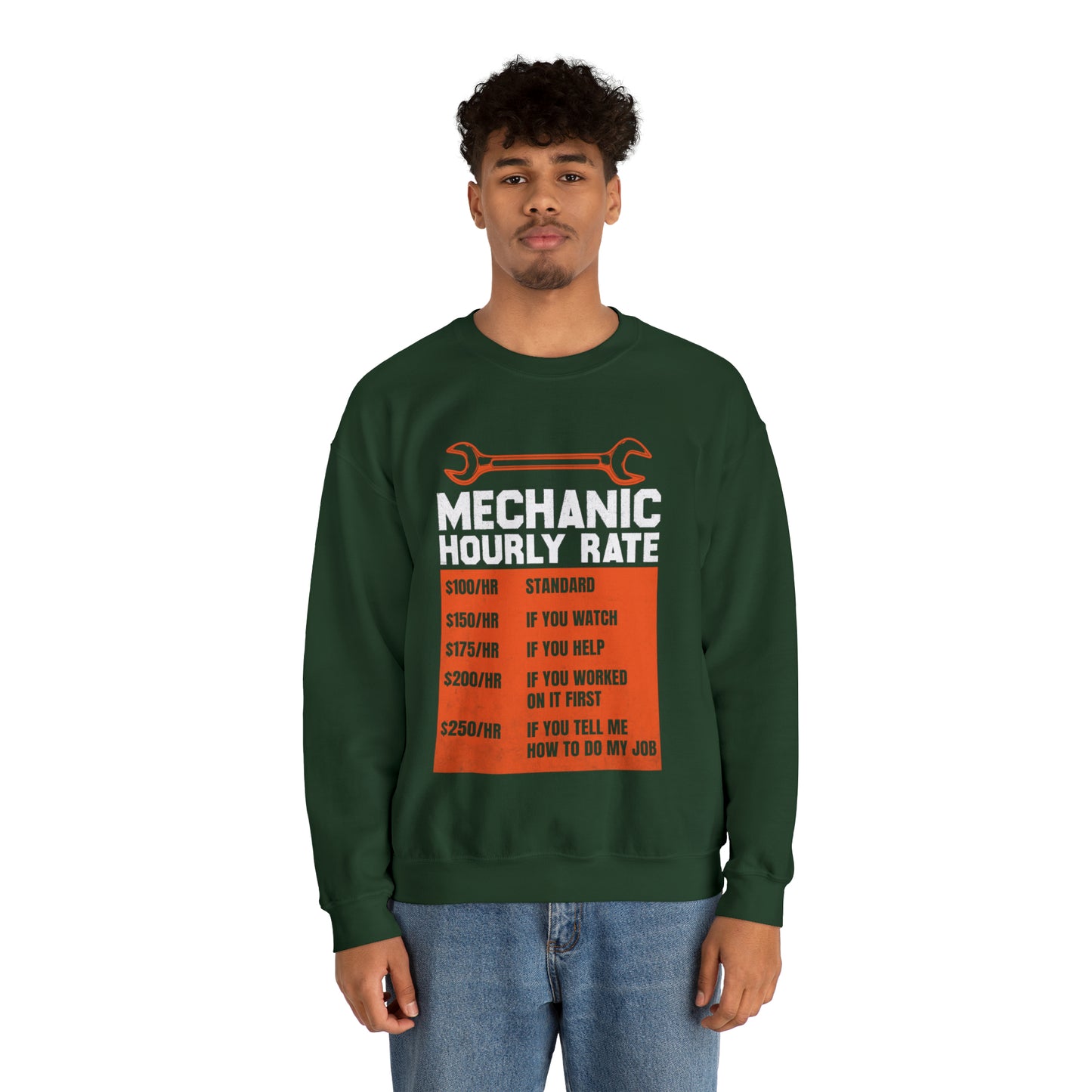 Mechanic Hourly Rates Unisex Heavy Blend™ Crewneck Sweatshirt - J K Kreation
