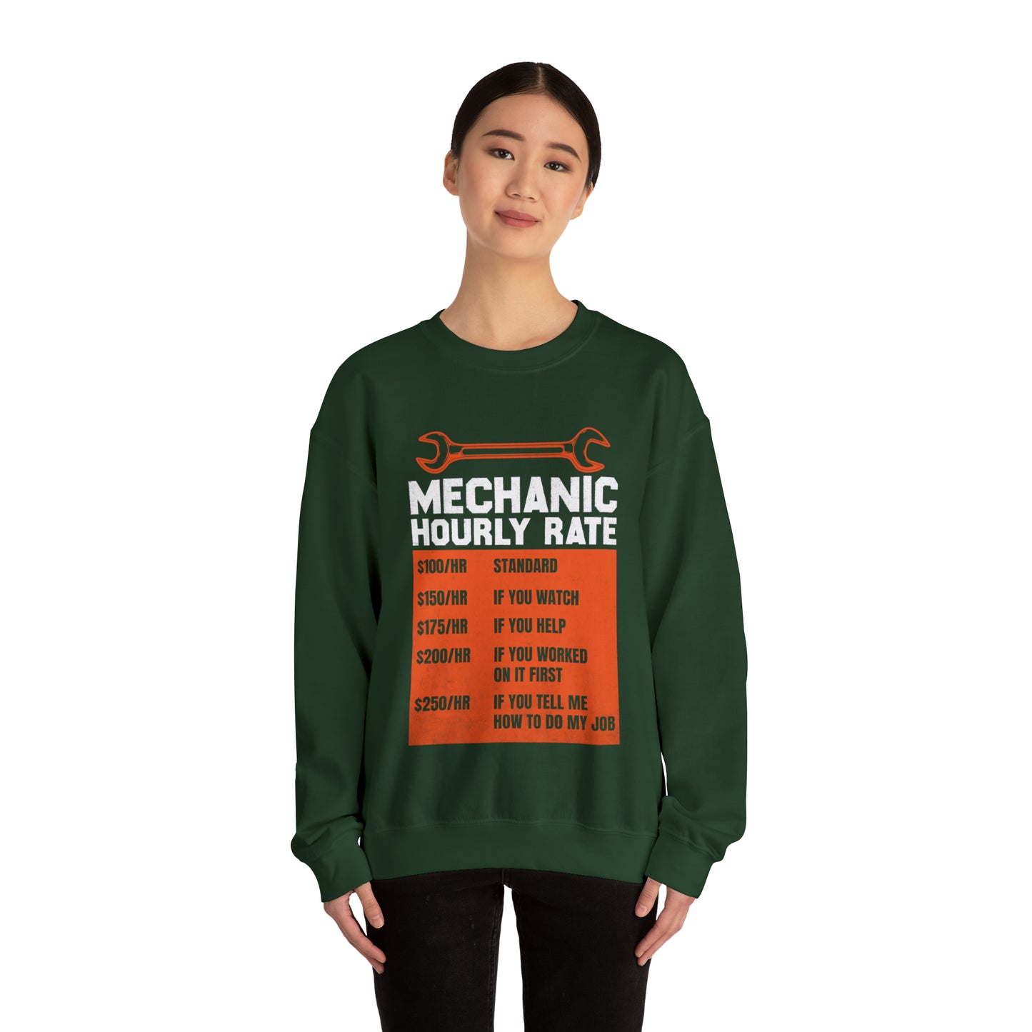 Mechanic Hourly Rates Unisex Heavy Blend™ Crewneck Sweatshirt - J K Kreation