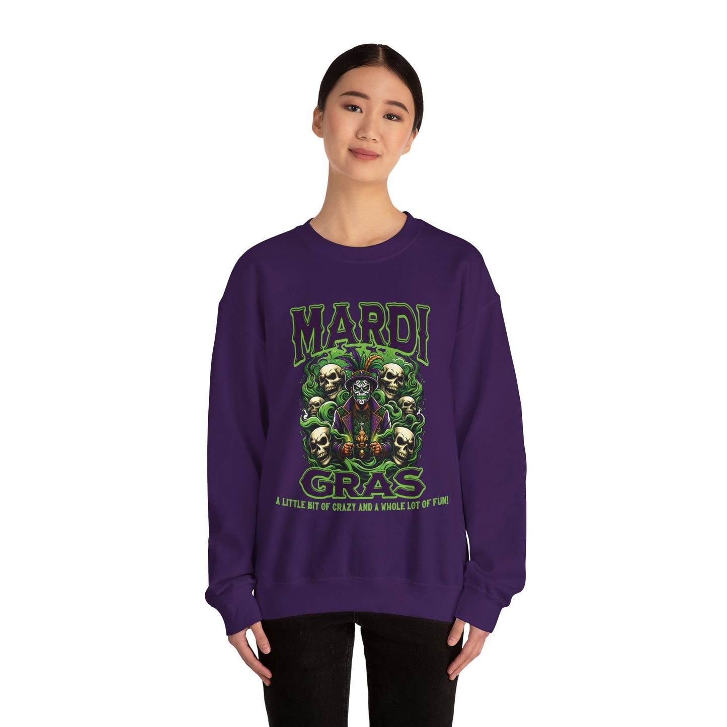 Mardi Gras Voodoo Magic Sweatshirt - SCARY, Fun, Warm, Cozy - New Orleans Party Apparel, Heavy Blend Crewneck, Unisex Pullover