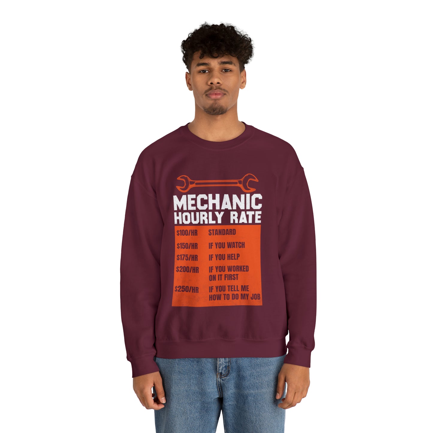 Mechanic Hourly Rates Unisex Heavy Blend™ Crewneck Sweatshirt - J K Kreation