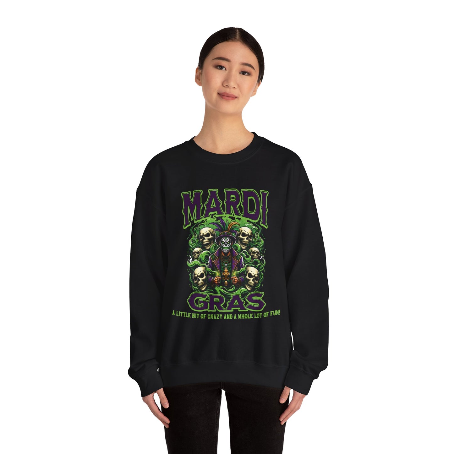 Mardi Gras Voodoo Magic Sweatshirt - SCARY, Fun, Warm, Cozy - New Orleans Party Apparel, Heavy Blend Crewneck, Unisex Pullover