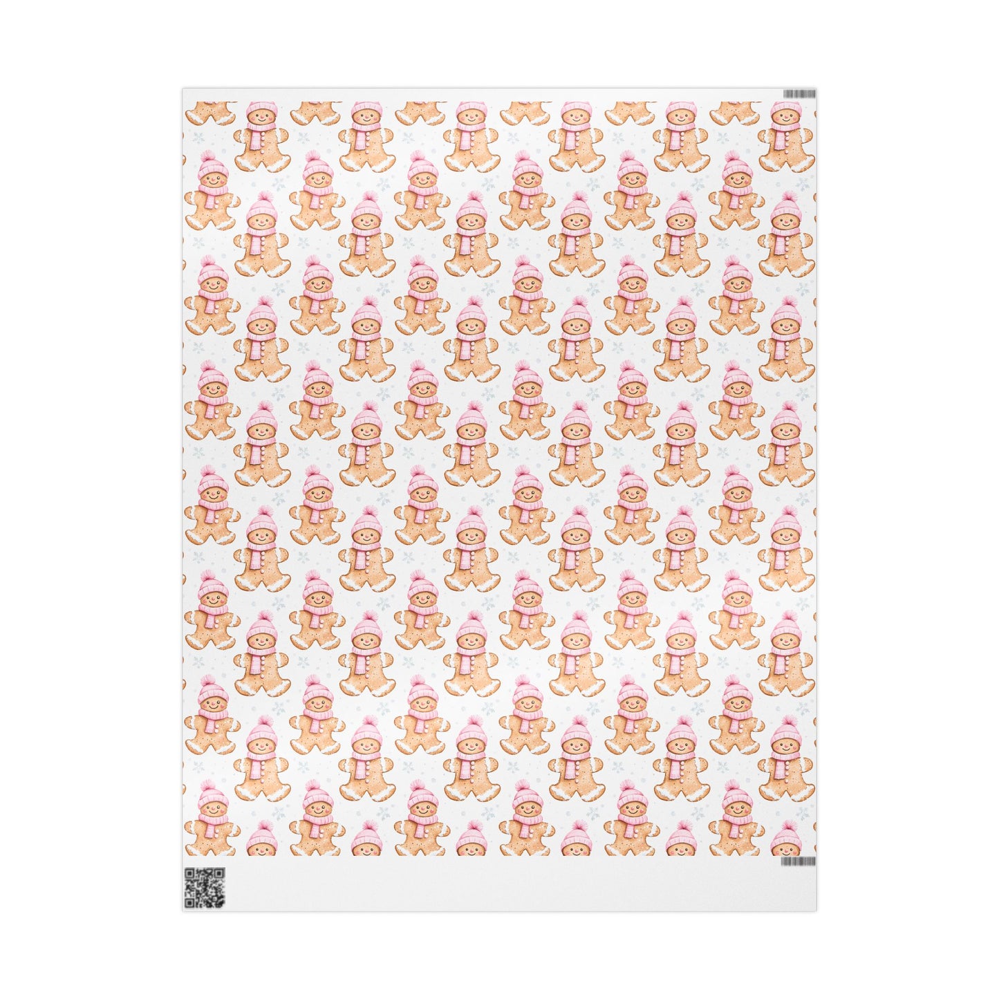 Pink Winter Gingerbread Christmas Wrapping Paper - J K Kreation