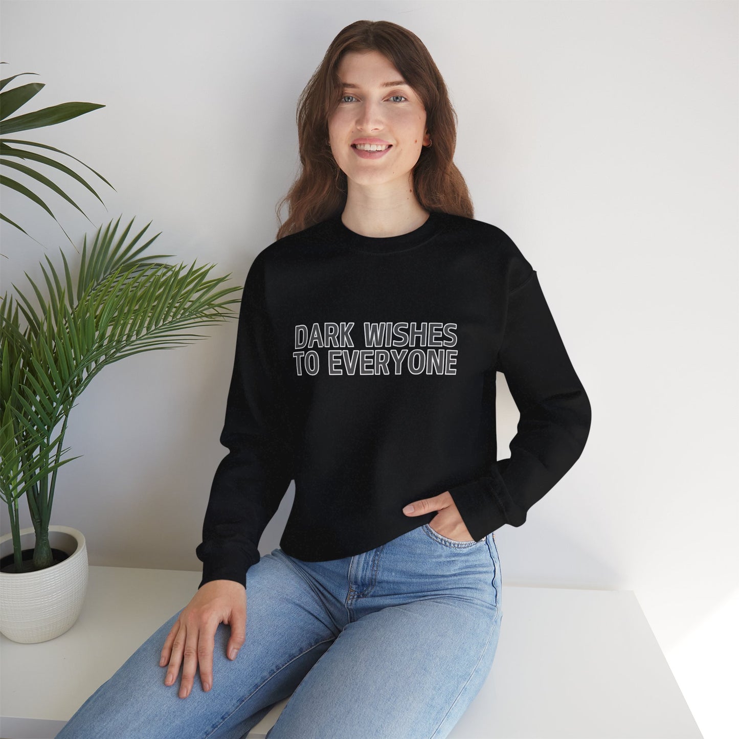Dark Wishes Unisex Sweatshirt - Gothic Design, Christmas Clothing, Dark Aesthetic, Witchy Apparel, Spooky Crewneck Sweatshirt - J K Kreation