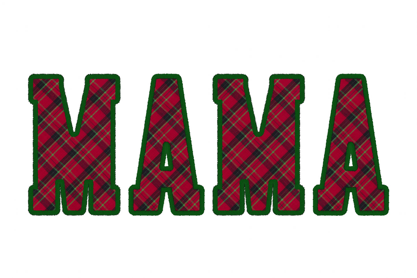 Mama Red Plaid Matching Family Faux Embroidery png/jpg - J K Kreation