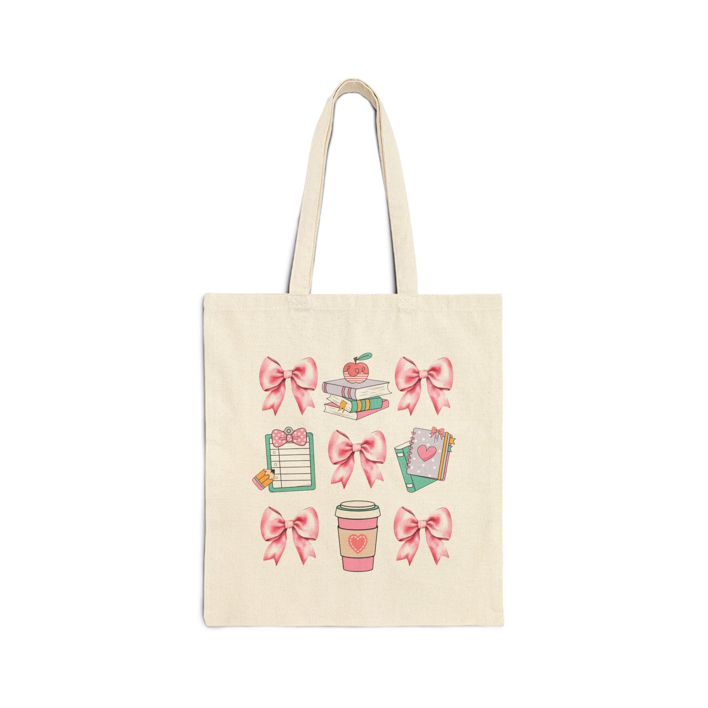 Teacher Back To School Reusable Teach Inspire Cotton Canvas Tote Bag - J K Kreation