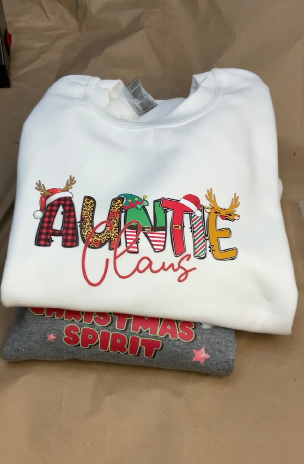Auntie Claus Christmas Crewneck Sweatshirt - J K Kreation