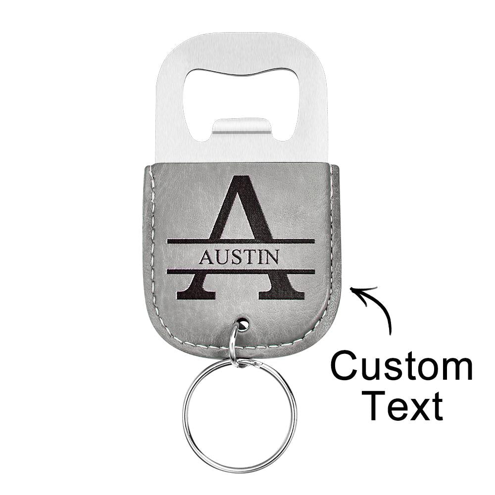 Custom Engraved Monogram Keychain Bottle Opener Simple Gifts - J K Kreation