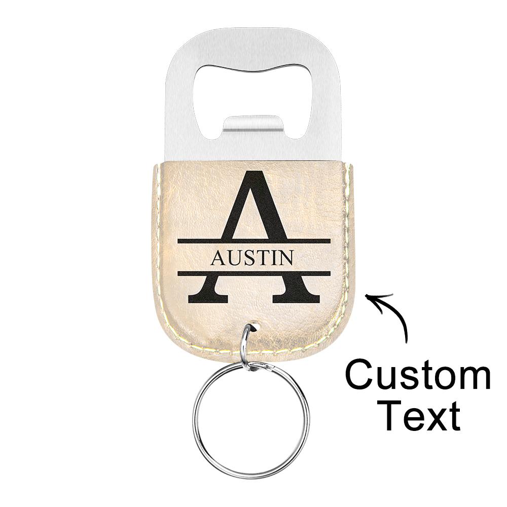 Custom Engraved Monogram Keychain Bottle Opener Simple Gifts - J K Kreation