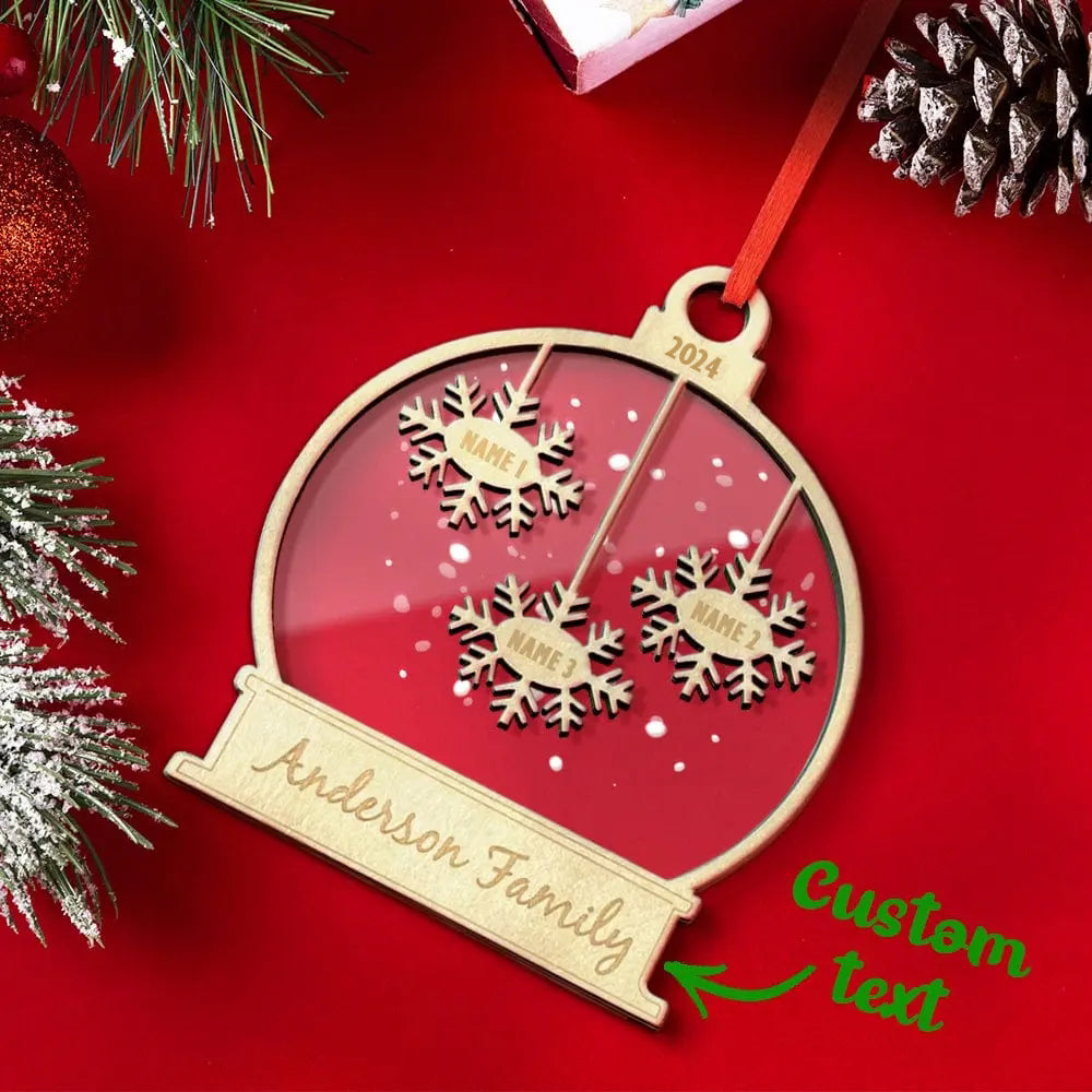 Custom Engraved Name Christmas Ornament Personalized Wooden Family Ornament Christmas Tree Decoration - J K Kreation