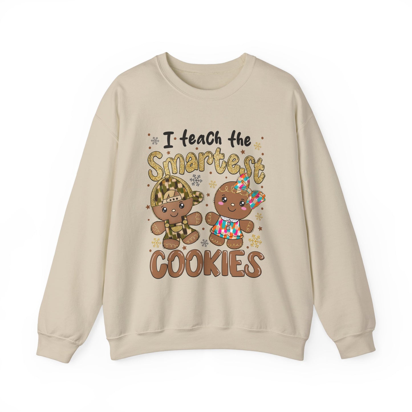 I teach the smartest cookies gingerbread Christmas holiday Crewneck Sweatshirt - J K Kreation