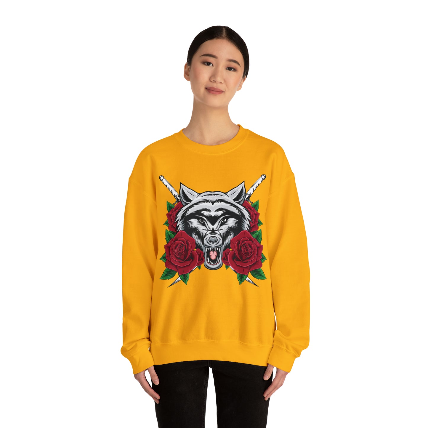 Wolf Roses Unisex Heavy Blend™ Crewneck Sweatshirt