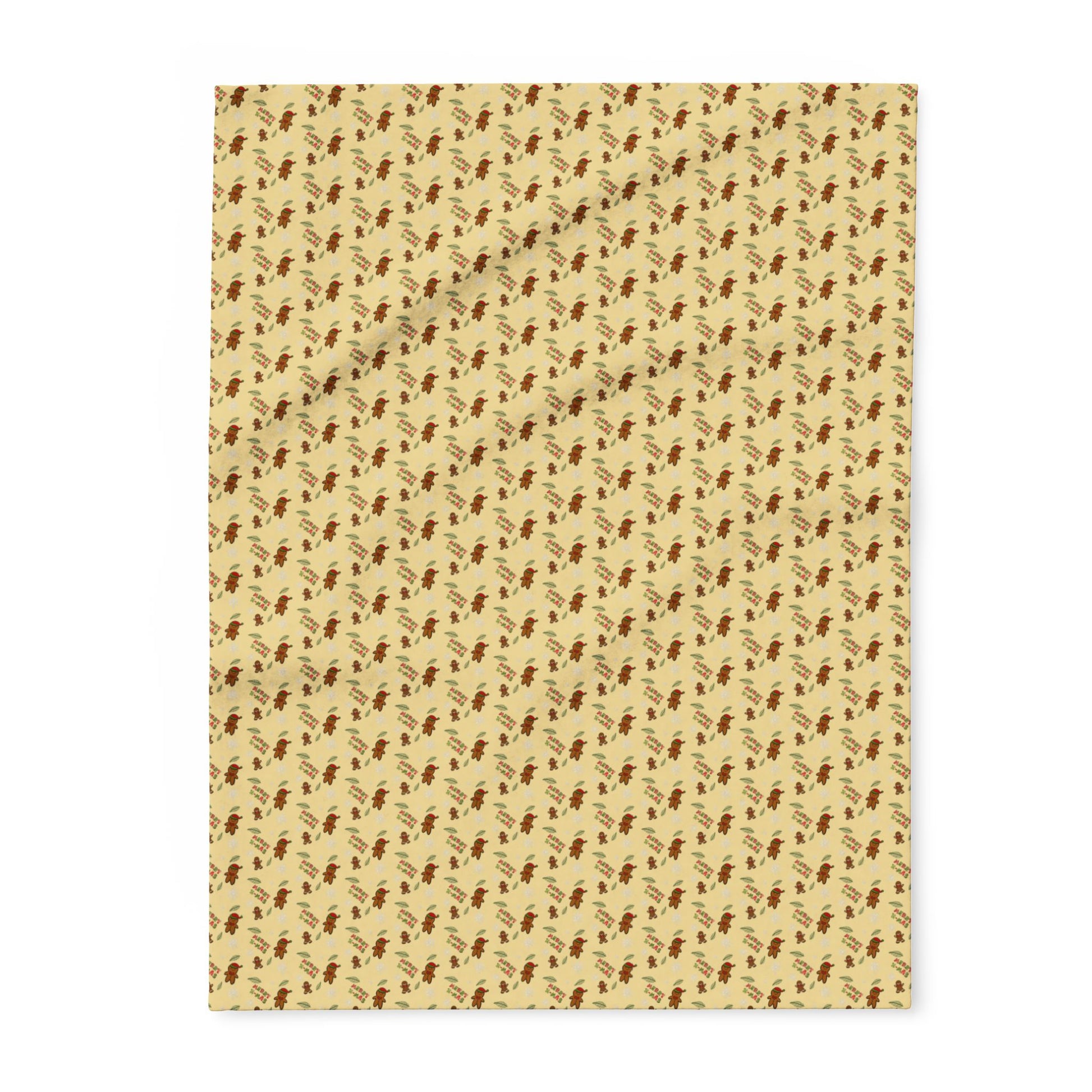 Gingerbread Christmas Holiday Gift Fleece Blanket - J K Kreation