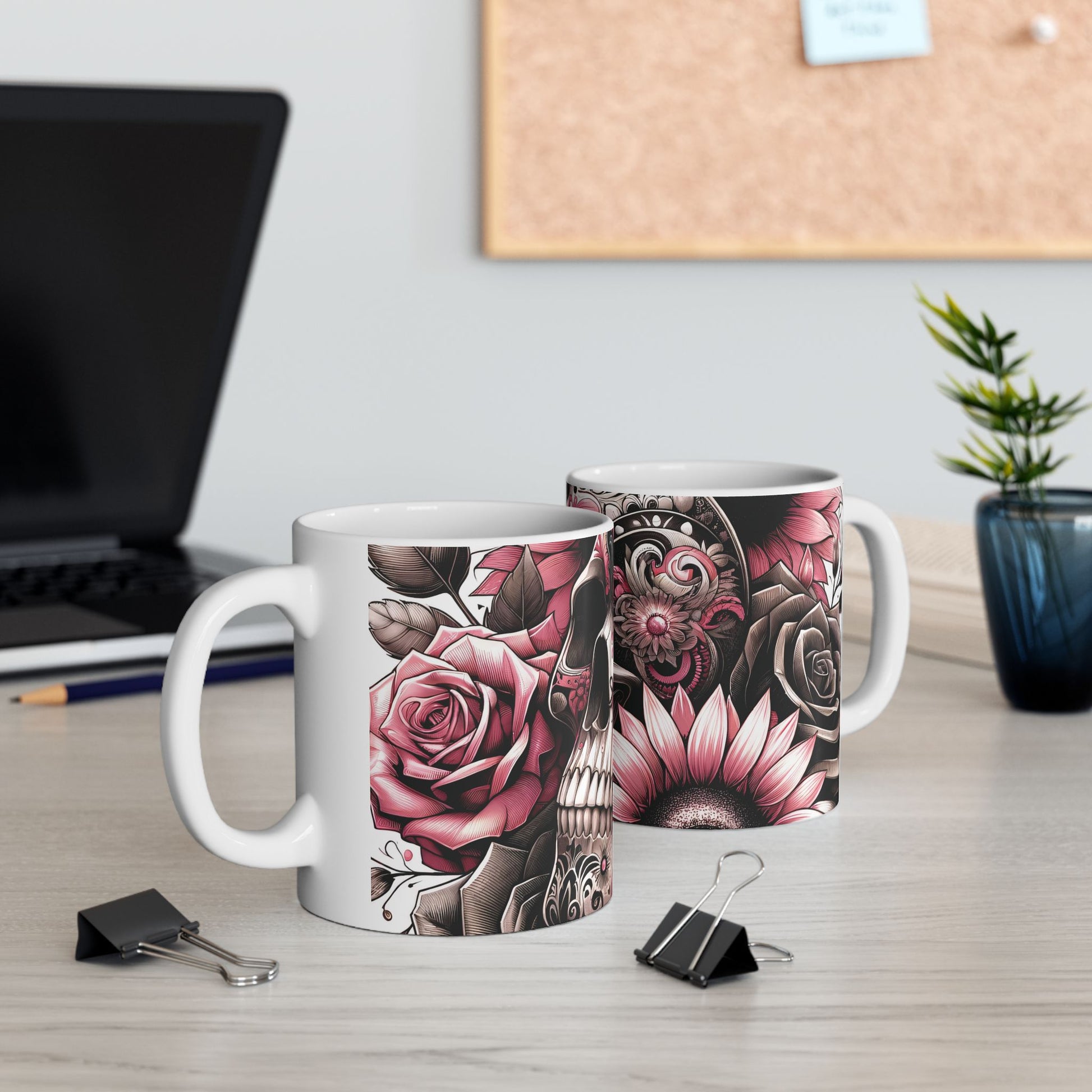 Skull Roses Mug - J K Kreation