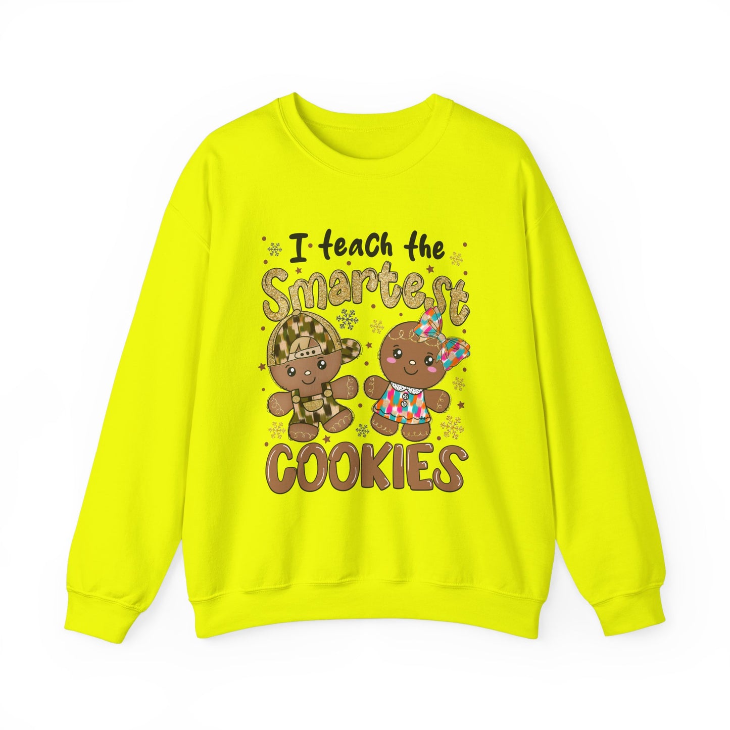 I teach the smartest cookies gingerbread Christmas holiday Crewneck Sweatshirt - J K Kreation