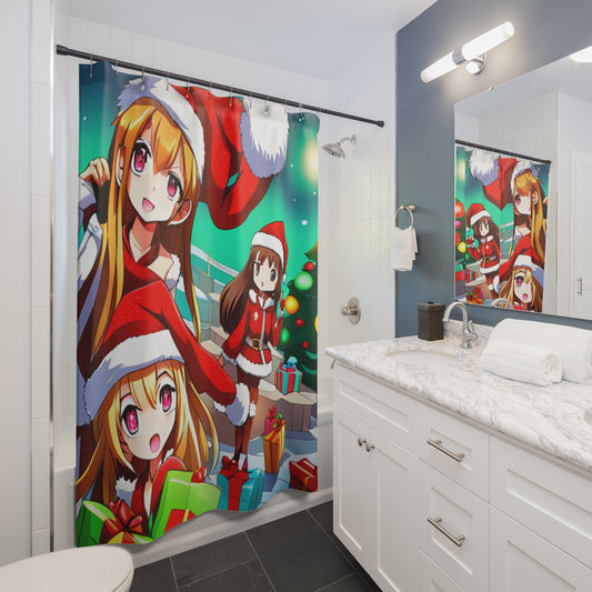 Anime Christmas Shower Curtains