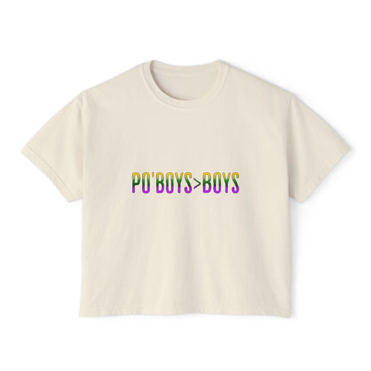 Mardi Gras Box Tee, New Orleans Vacation Shirt, Purple Yellow Green Crop Top, Girl's Trip Shirt, Simple Minimalist Ladies Tee, Young Woman
