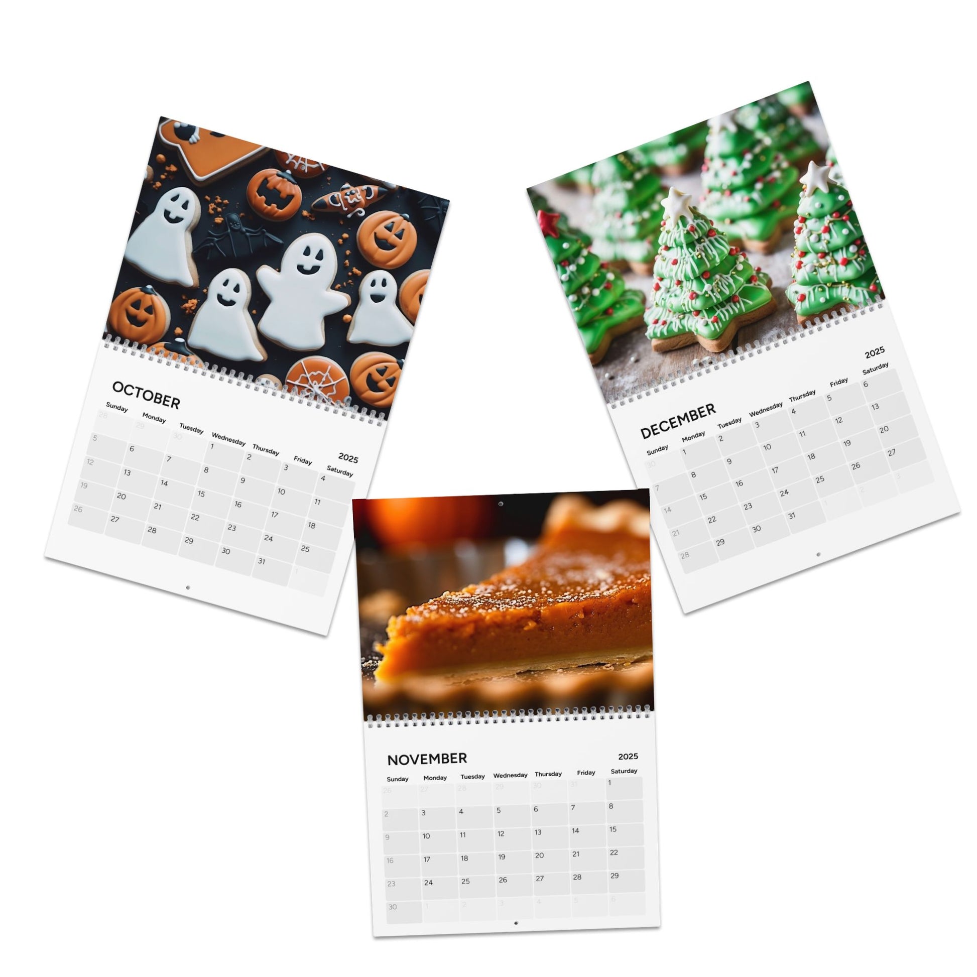 Wall Calendar 2025 with Dessert and Pastry Food Theme - Stocking Stuffer Gift for Everyone, Kitchen Decor, Yearly Planner, Event Scheduler, - J K Kreation