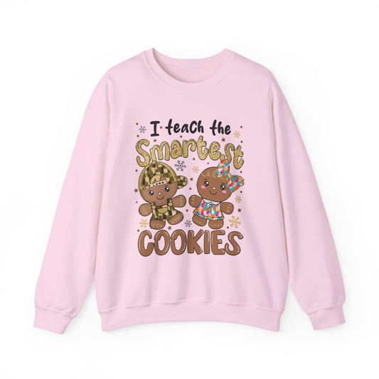 I teach the smartest cookies gingerbread Christmas holiday Crewneck Sweatshirt - J K Kreation