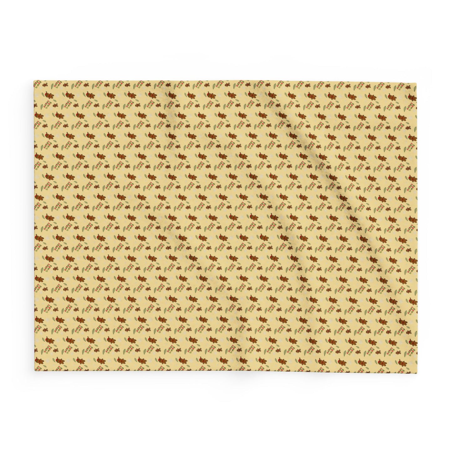 Gingerbread Christmas Holiday Gift Fleece Blanket - J K Kreation