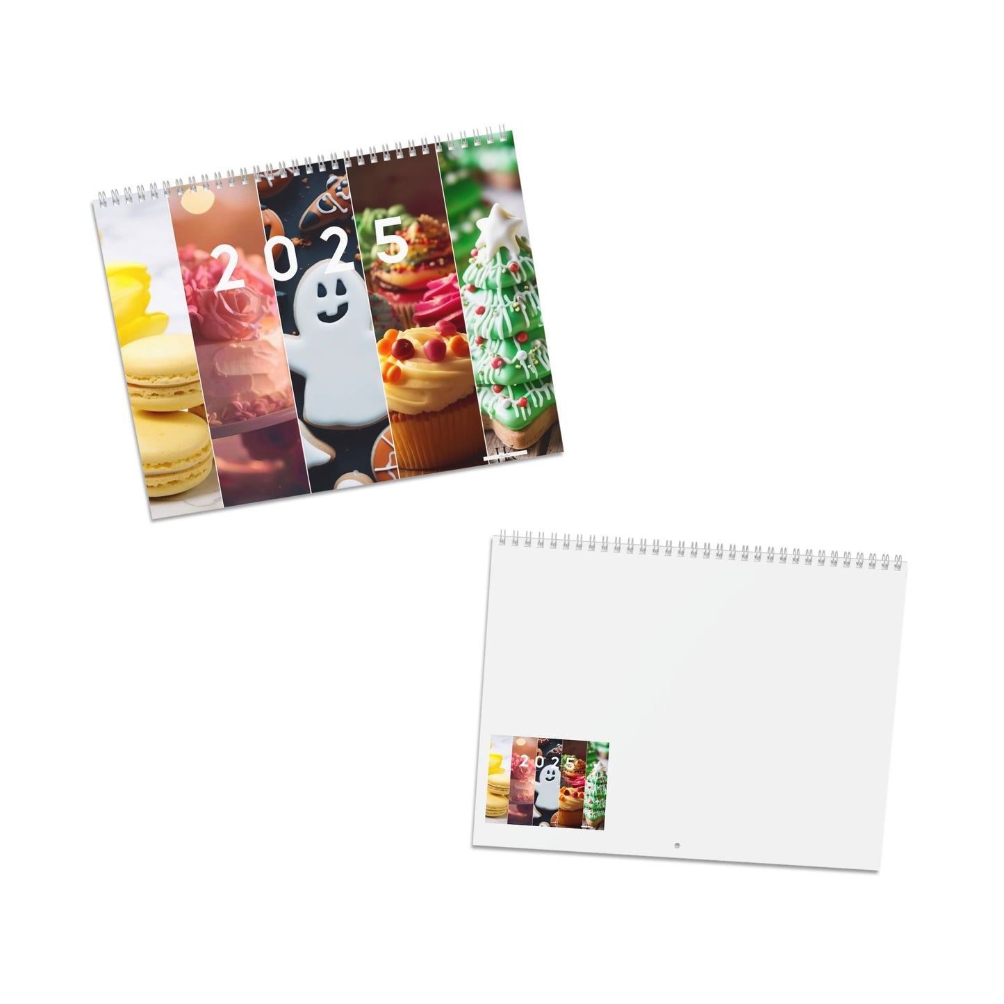 Wall Calendar 2025 with Dessert and Pastry Food Theme - Stocking Stuffer Gift for Everyone, Kitchen Decor, Yearly Planner, Event Scheduler, - J K Kreation