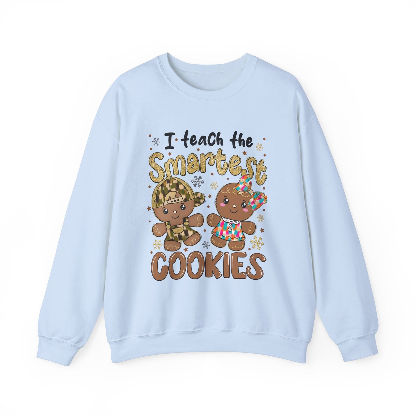 I teach the smartest cookies gingerbread Christmas holiday Crewneck Sweatshirt - J K Kreation