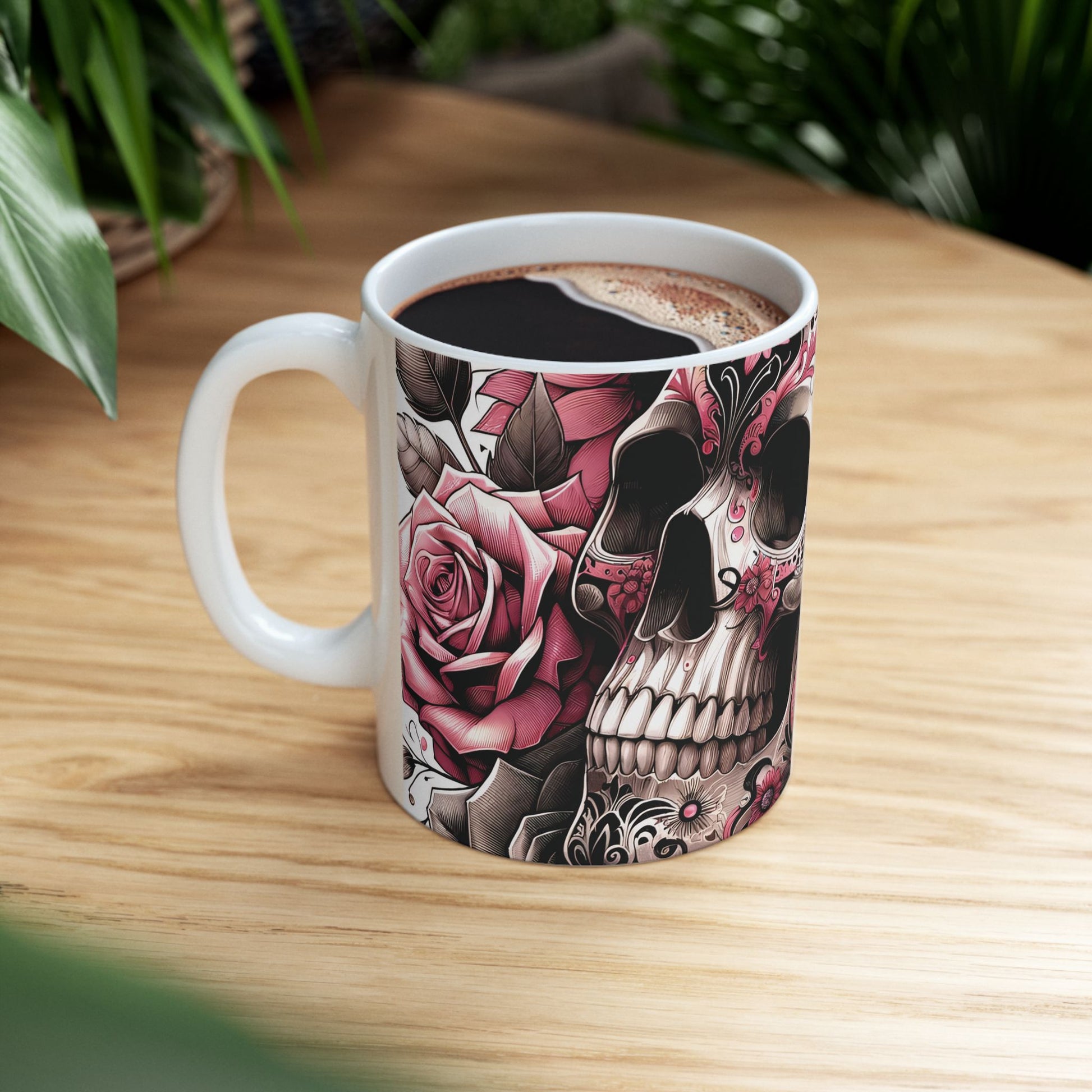 Skull Roses Mug - J K Kreation