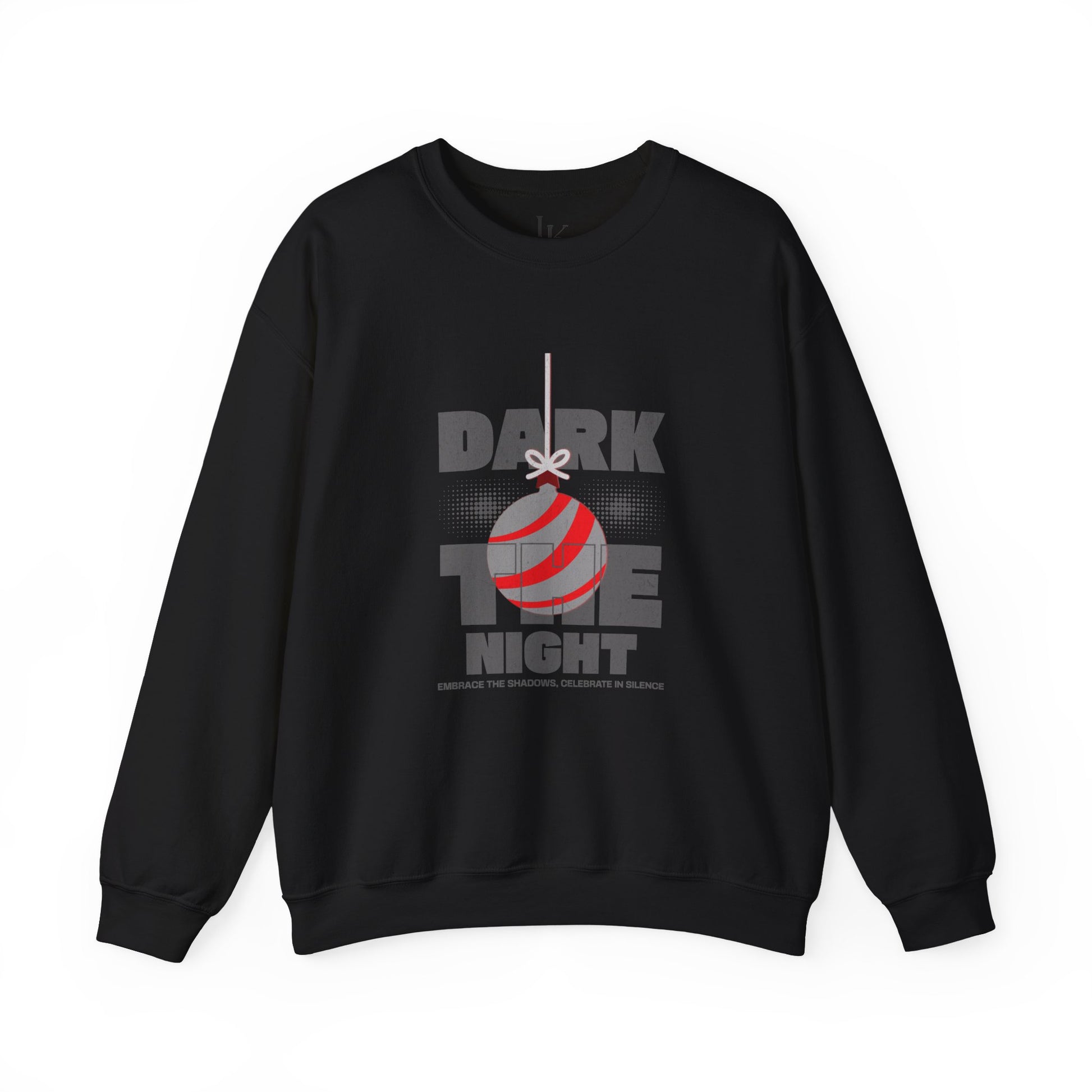 Dark the Night Unisex Sweatshirt - Gothic Ornament Design, Christmas Clothing, Dark Aesthetic, Witchy Apparel, Spooky Crewneck Sweatshirt - J K Kreation