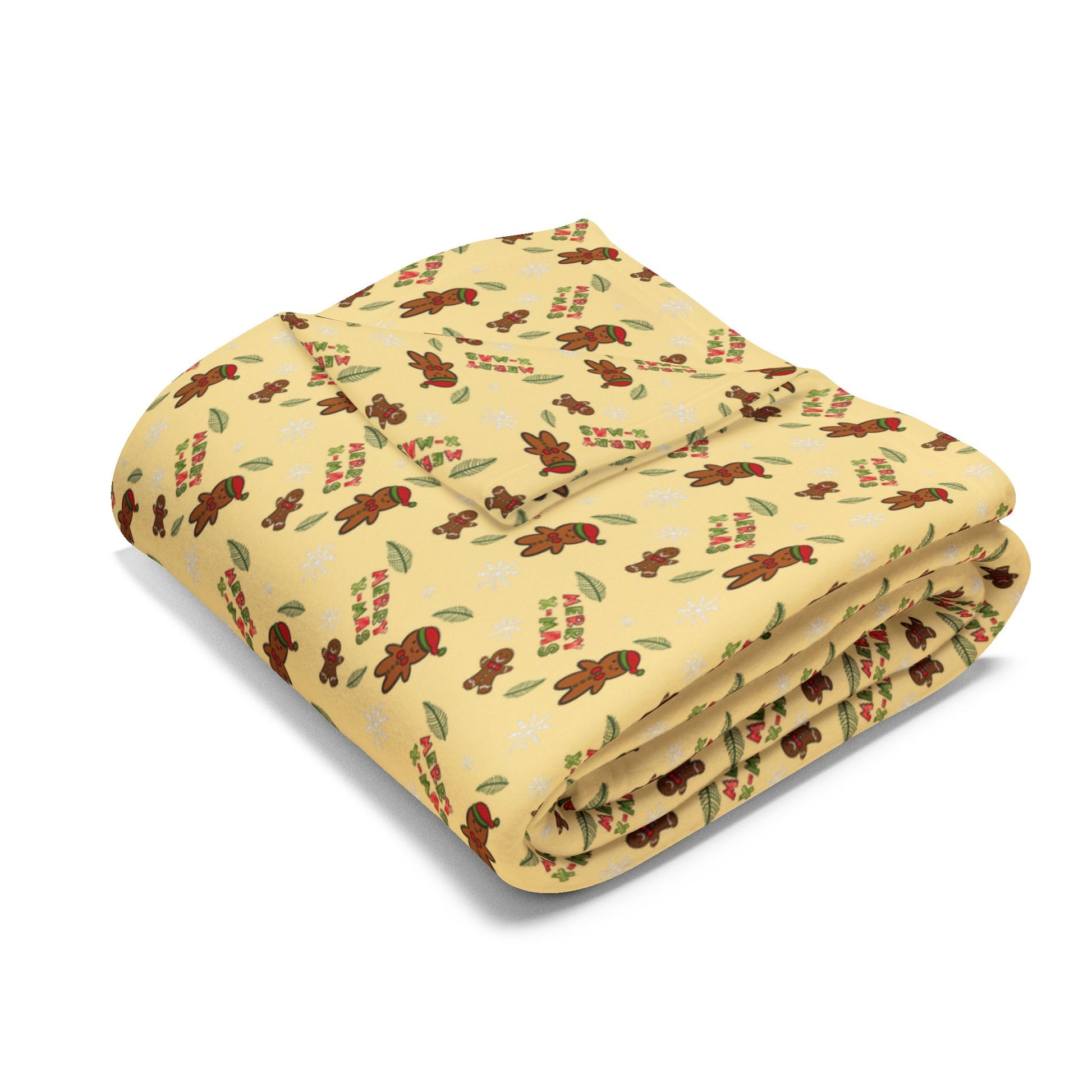 Gingerbread Christmas Holiday Gift Fleece Blanket - J K Kreation