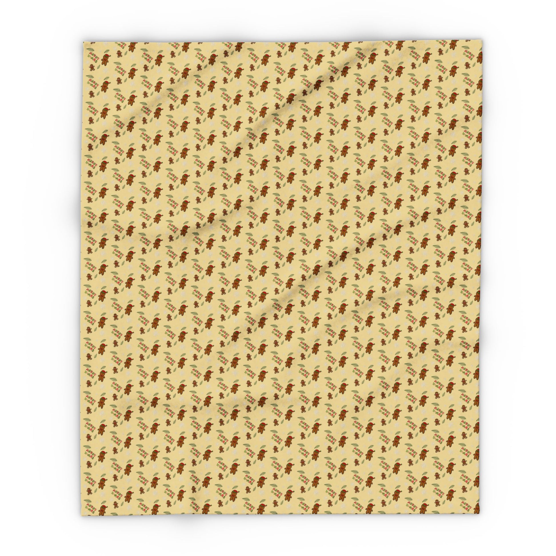 Gingerbread Christmas Holiday Gift Fleece Blanket - J K Kreation