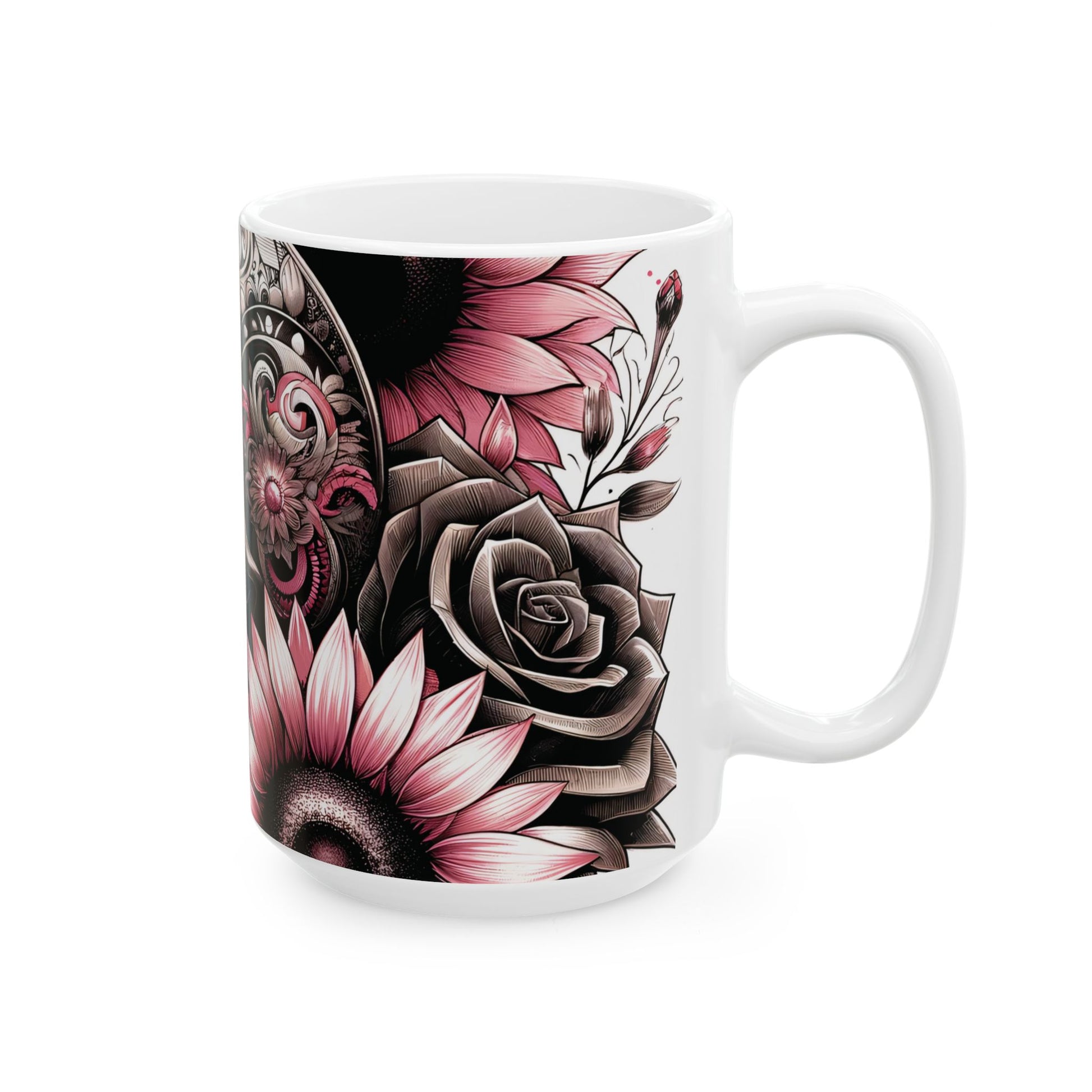 Skull Roses Mug - J K Kreation