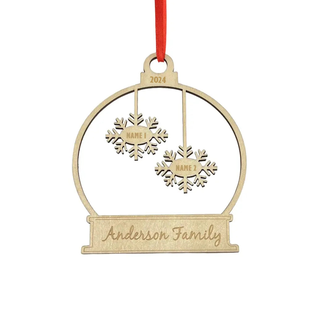 Custom Engraved Name Christmas Ornament Personalized Wooden Family Ornament Christmas Tree Decoration - J K Kreation