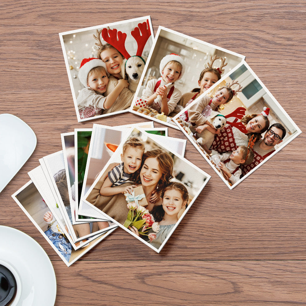 Custom Photo Card Paper Fridge Magnets - Set of 12 Personalized Picture Magnets for Home or Gifts - J K Kreation