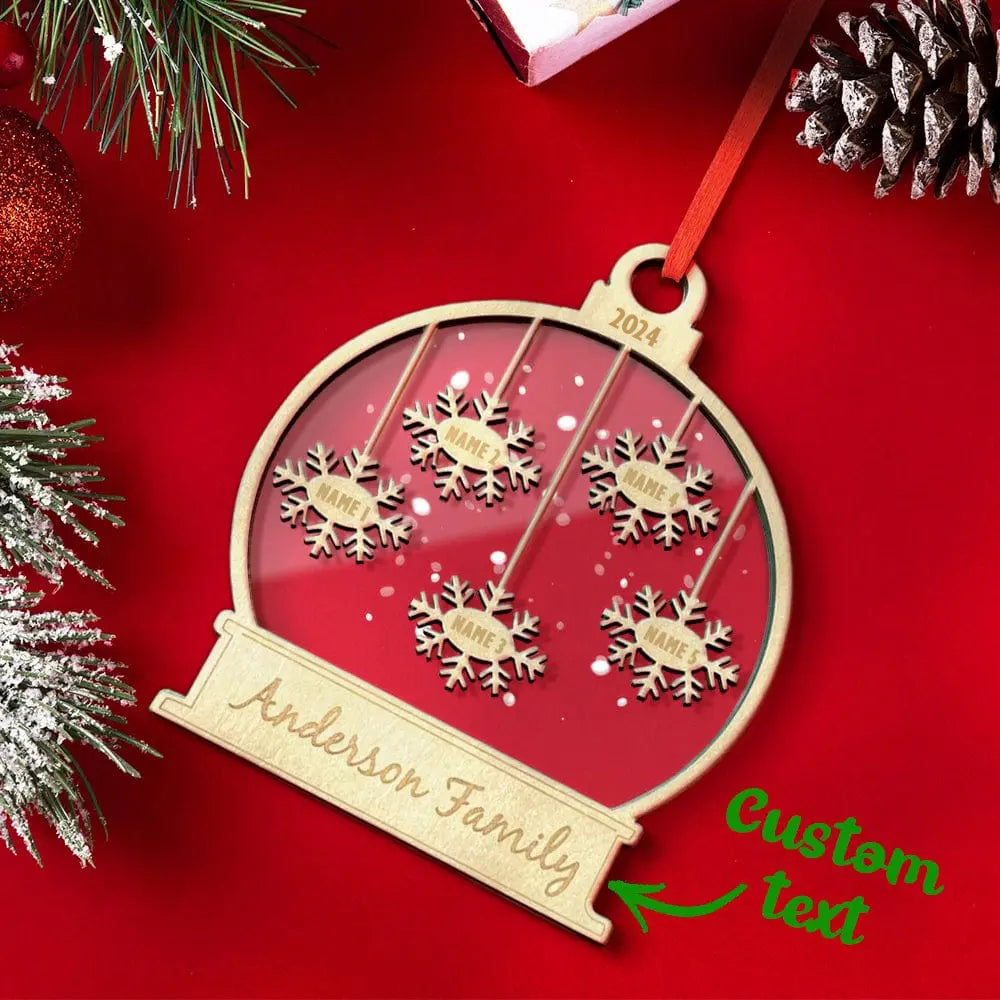 Custom Engraved Name Christmas Ornament Personalized Wooden Family Ornament Christmas Tree Decoration - J K Kreation