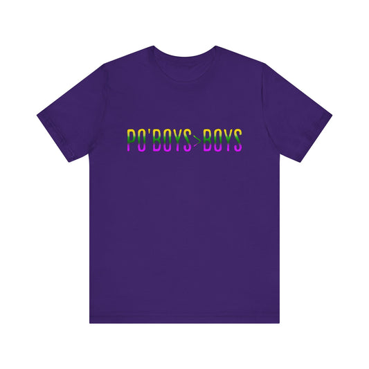 Foodie Tee - Po'boys is Better Than Boys - Mardi Gras New Orleans Travel Shirt