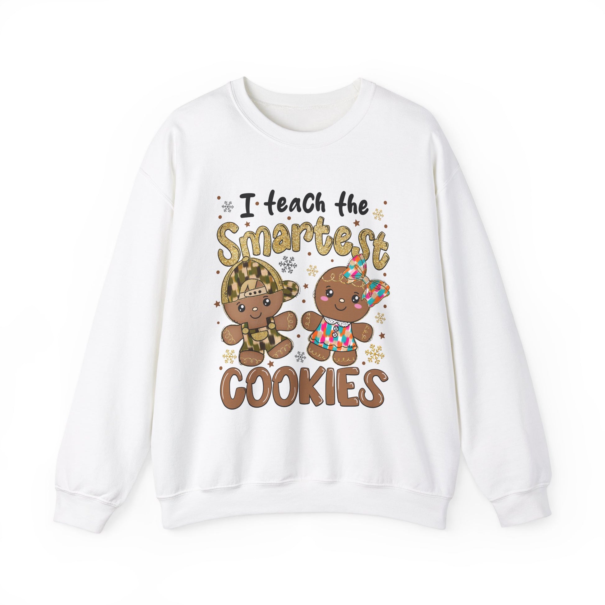 I teach the smartest cookies gingerbread Christmas holiday Crewneck Sweatshirt - J K Kreation