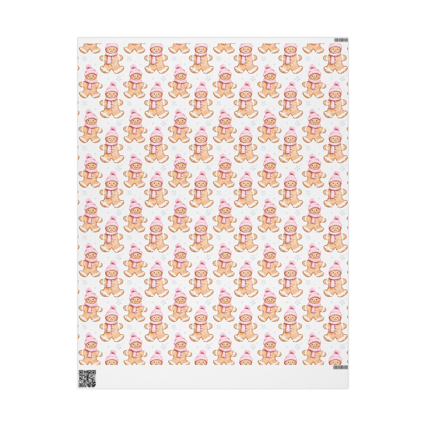 Pink Winter Gingerbread Christmas Wrapping Paper - J K Kreation