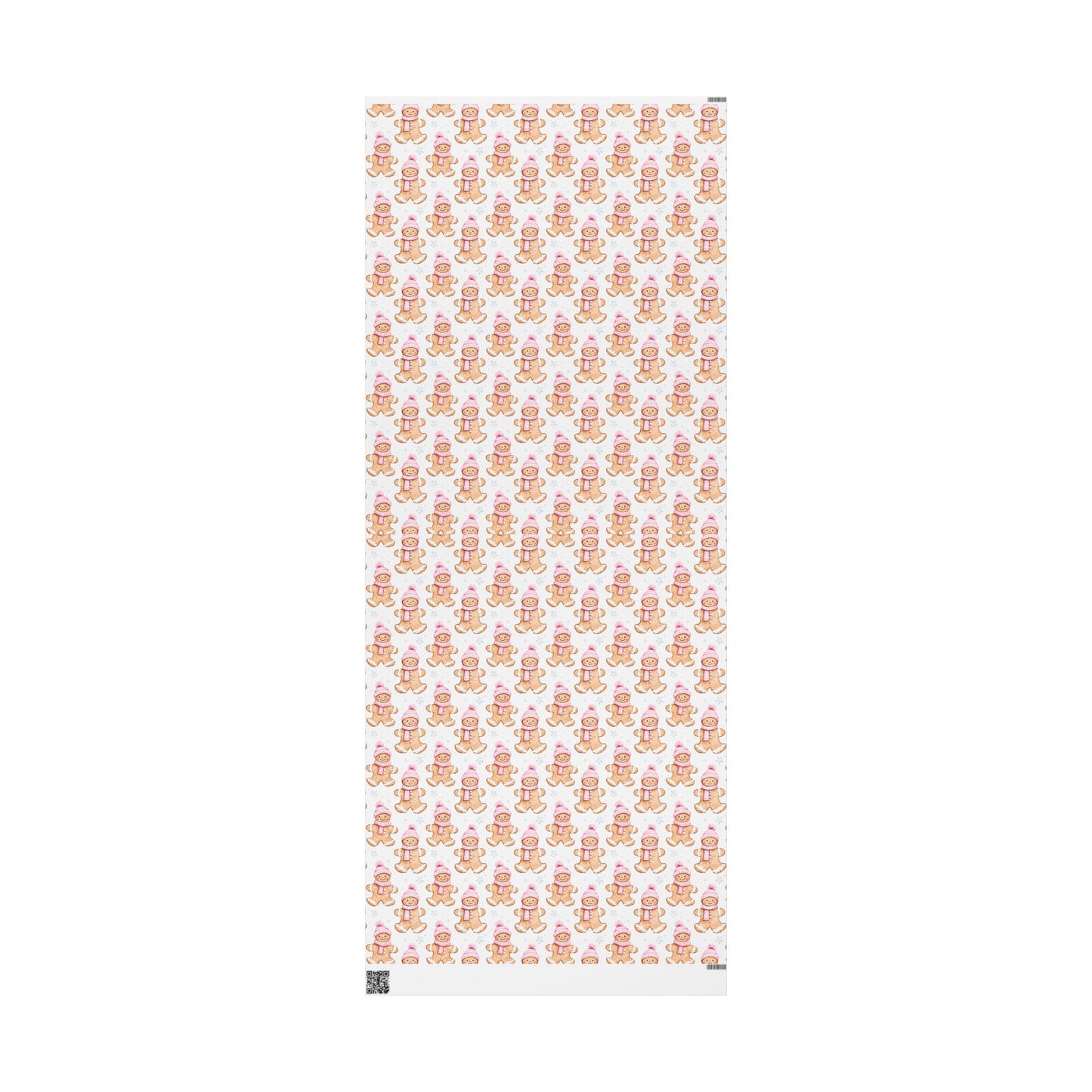 Pink Winter Gingerbread Christmas Wrapping Paper - J K Kreation