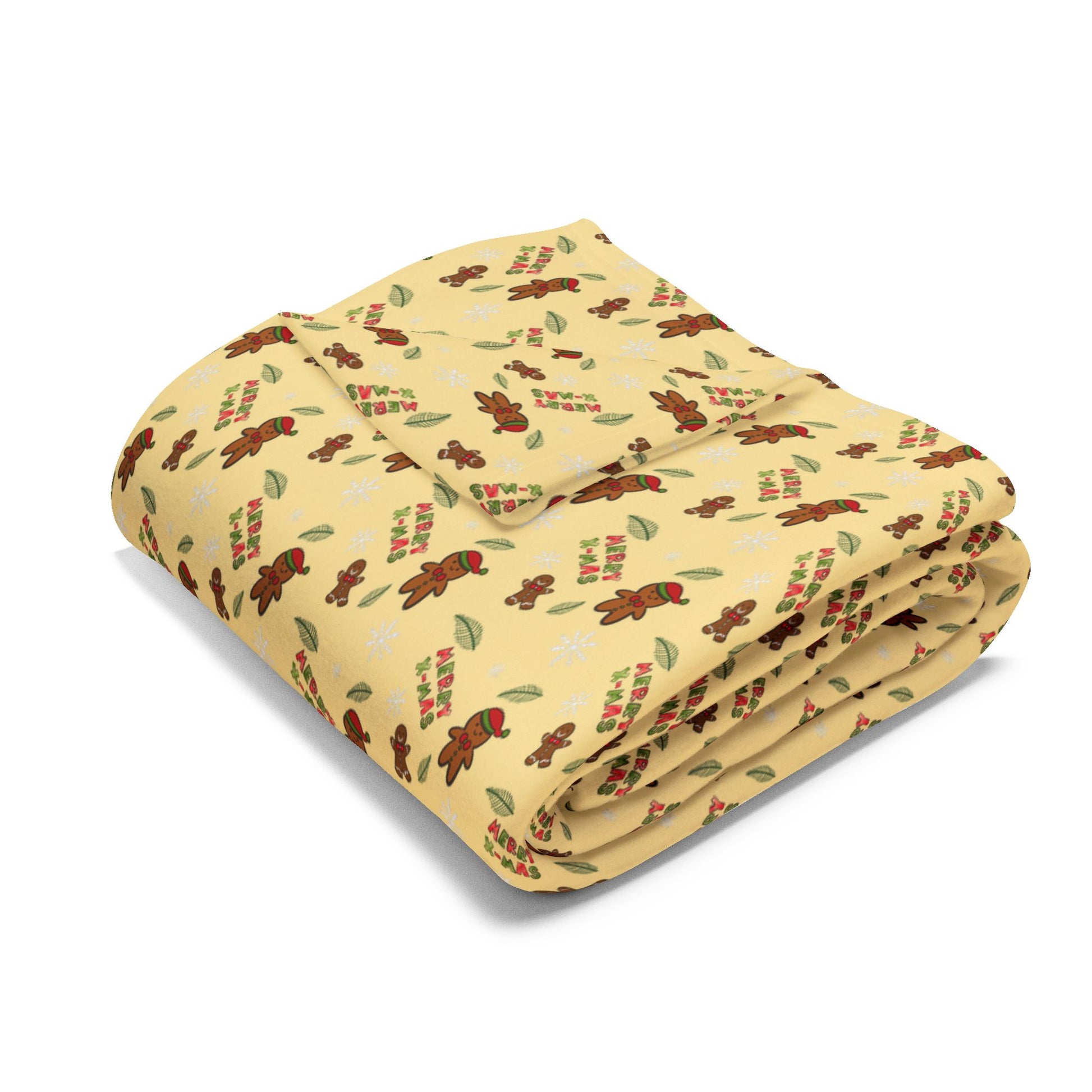 Gingerbread Christmas Holiday Gift Fleece Blanket - J K Kreation