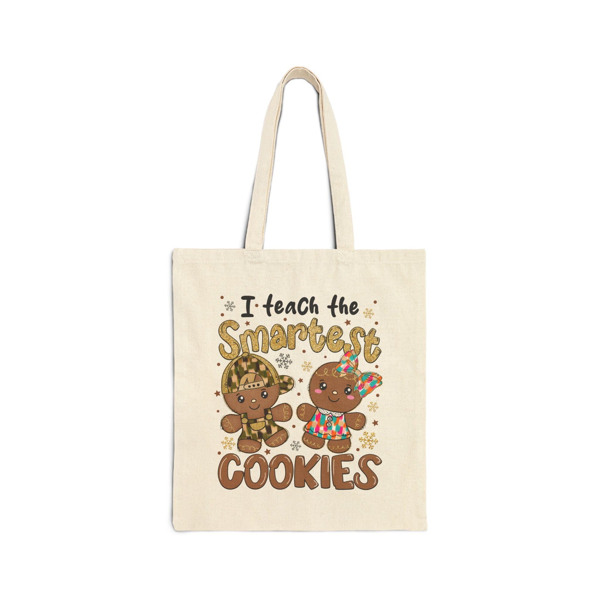 Gingerbread Cookies Cotton Tote Bag - Christmas School Supplies Gift Idea - J K Kreation