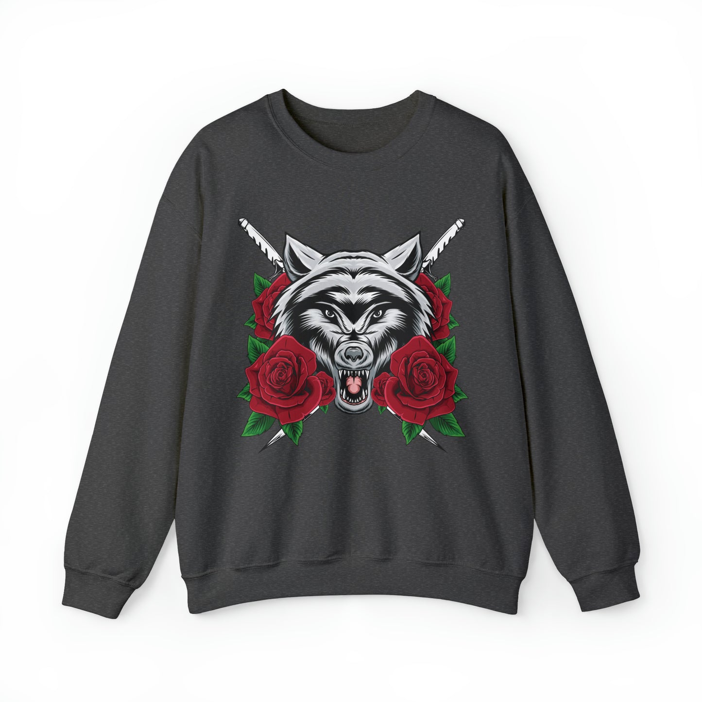 Wolf Roses Unisex Heavy Blend™ Crewneck Sweatshirt