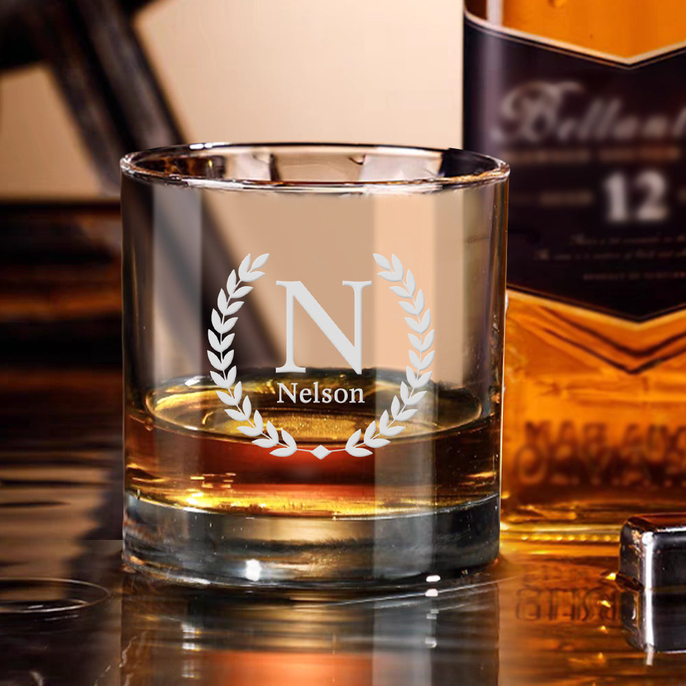 Personalized Engraved Whisky Glass Wedding Gift - Customized Glassware for Couples Bar Dad Guys - J K Kreation