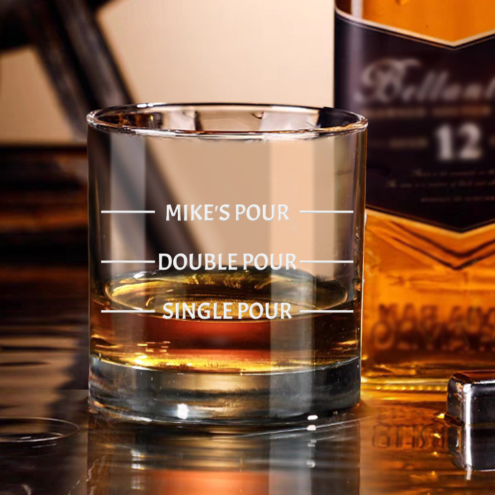 Personalized Engraved Whisky Glass Wedding Gift - Customized Glassware for Couples Bar Dad Guys - J K Kreation