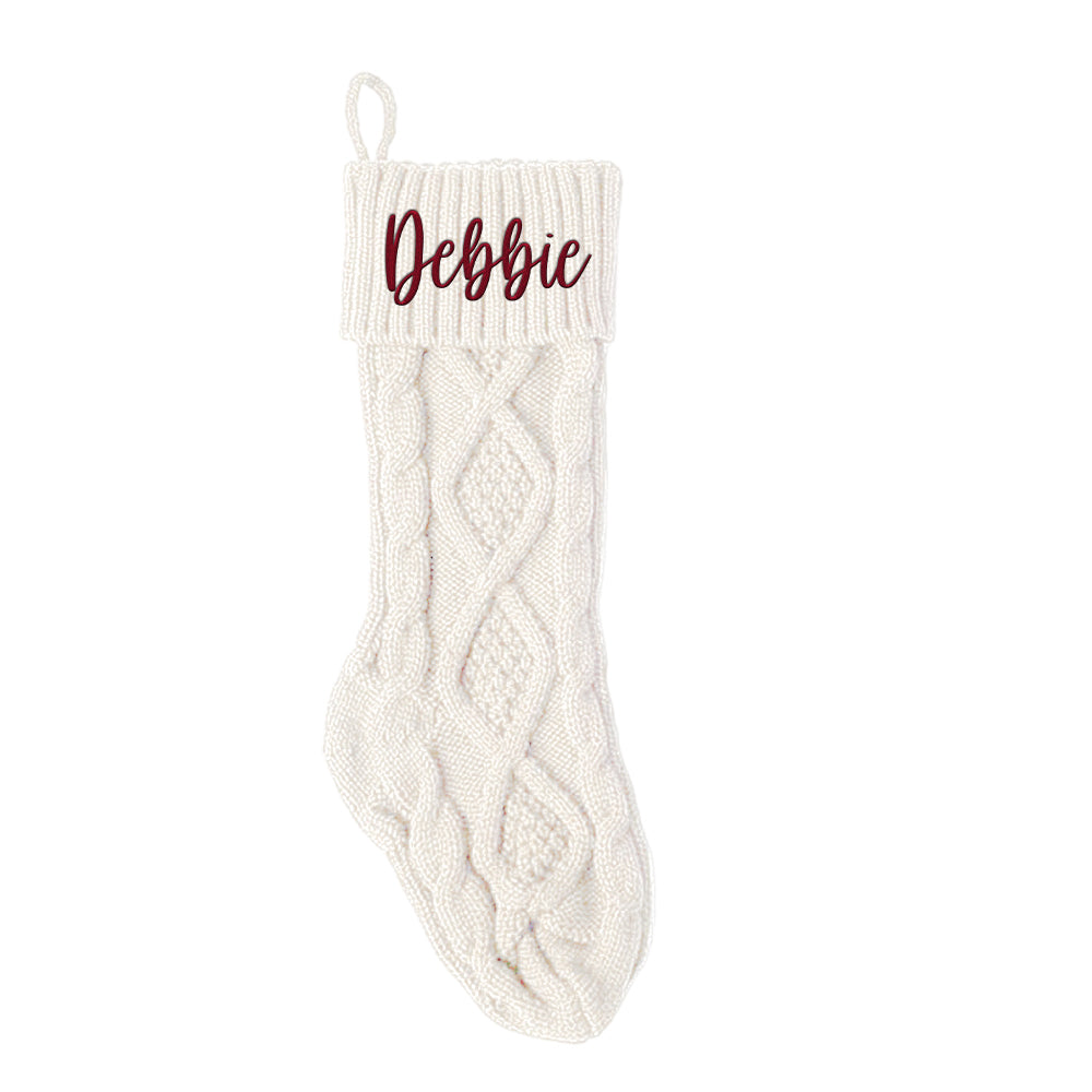 Personalized Christmas Stocking with Name Knitted Xmas Stockings Decoration - J K Kreation