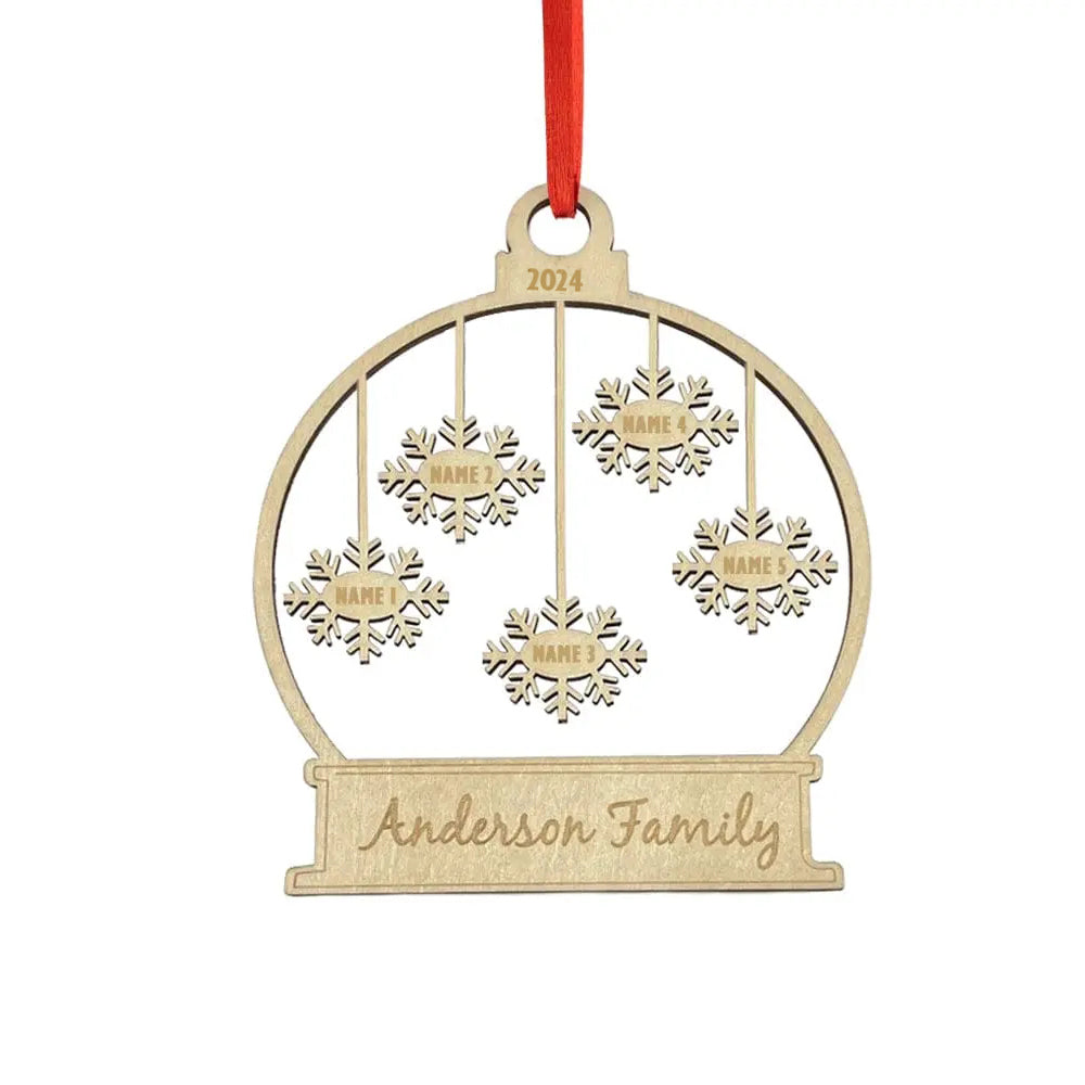 Custom Engraved Name Christmas Ornament Personalized Wooden Family Ornament Christmas Tree Decoration - J K Kreation