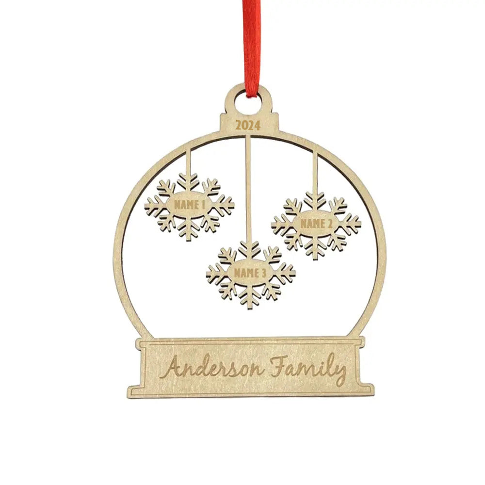 Custom Engraved Name Christmas Ornament Personalized Wooden Family Ornament Christmas Tree Decoration - J K Kreation